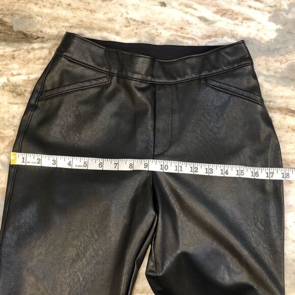 Spanx Slim Straight Pull On Pant Faux Leather Brown Ankle Length Size Medium - Picture 6 of 13
